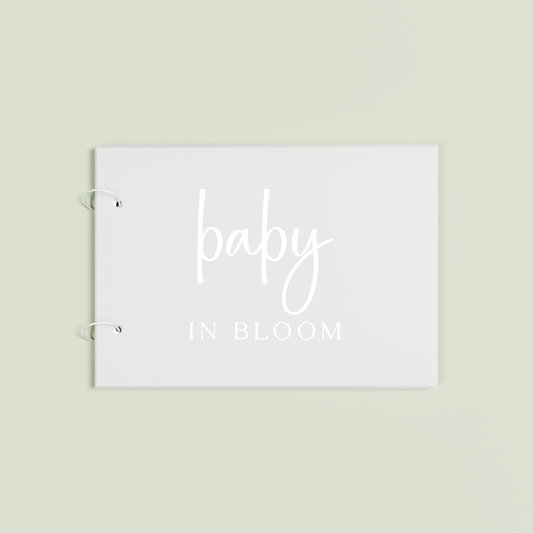 Belle personalised guest book, white text on frosted acrylic | Saint Sauvant Auckland NZ