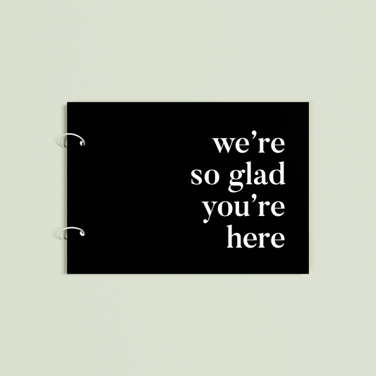 Cherie personalised guest book, white text on black acrylic | Saint Sauvant Auckland NZ