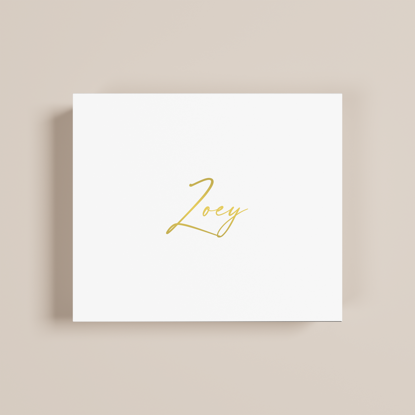 Camellia personalised gift box, gold text on white acrylic | Saint Sauvant Auckland NZ