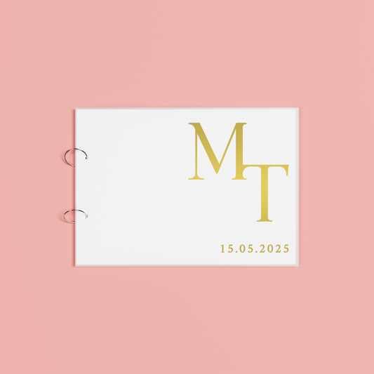 Opal personalised guest book, gold text on frosted acrylic | Saint Sauvant Auckland NZ