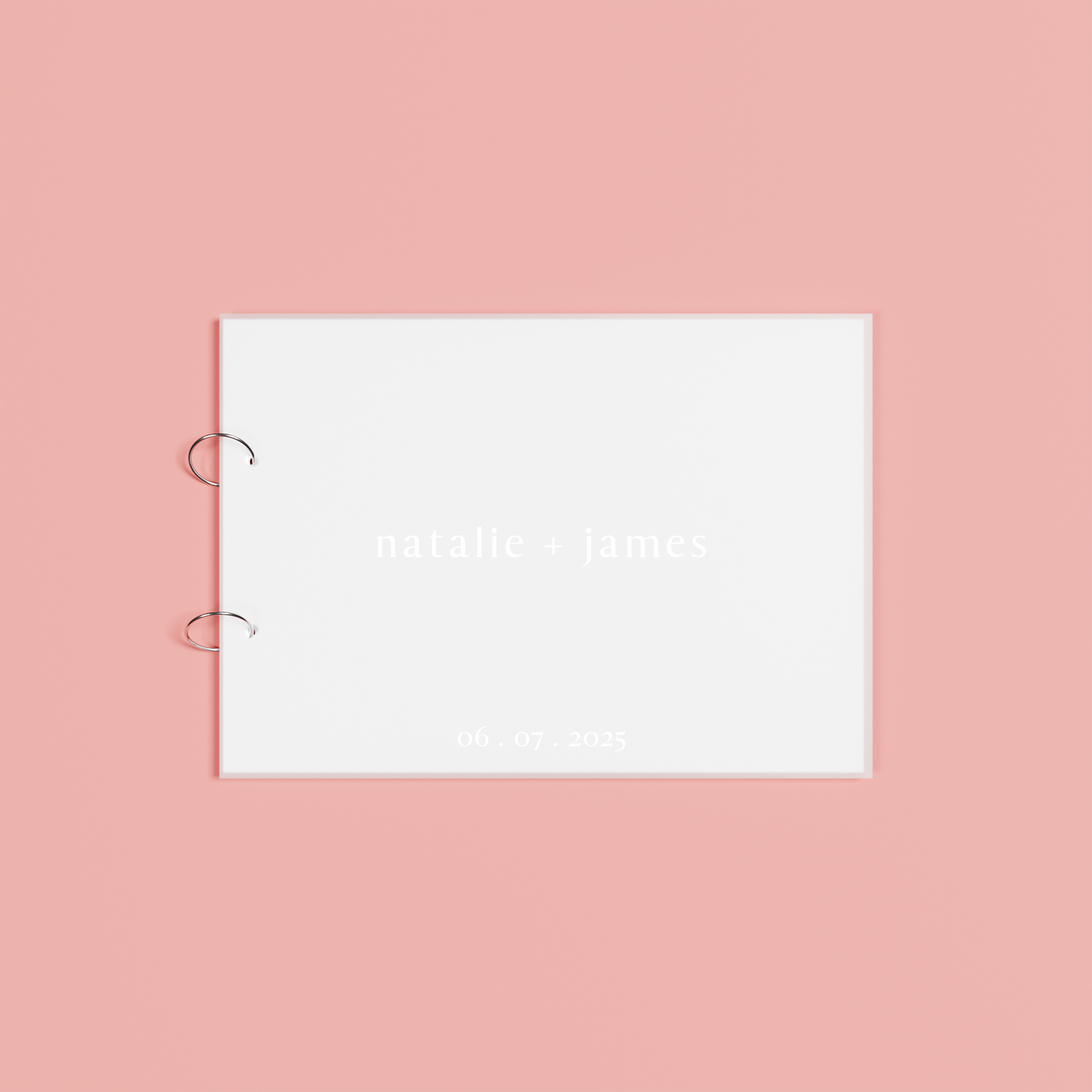 Luna personalised guest book, white text on frosted acrylic | Saint Sauvant Auckland NZ
