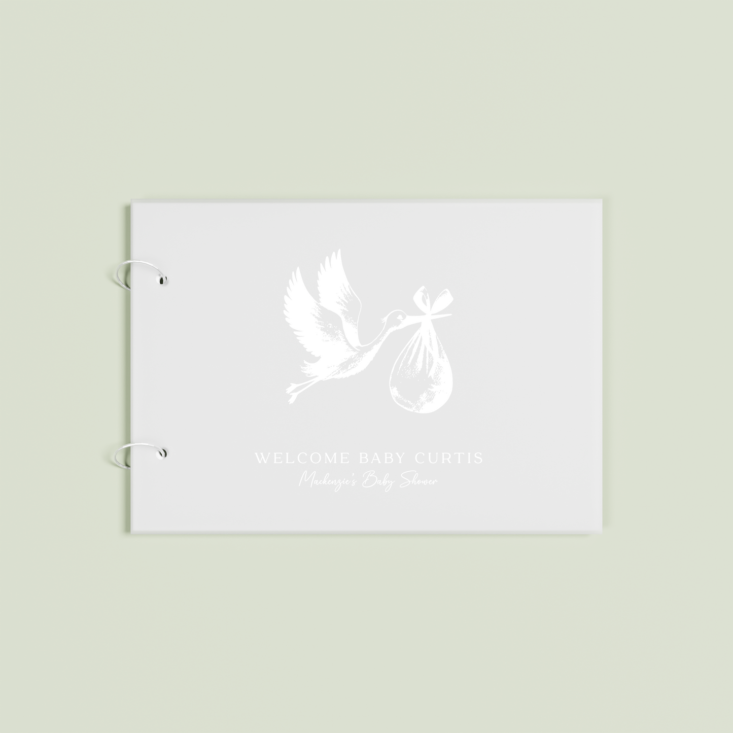 Joie personalised guest book, white text on frosted acrylic | Saint Sauvant Auckland NZ