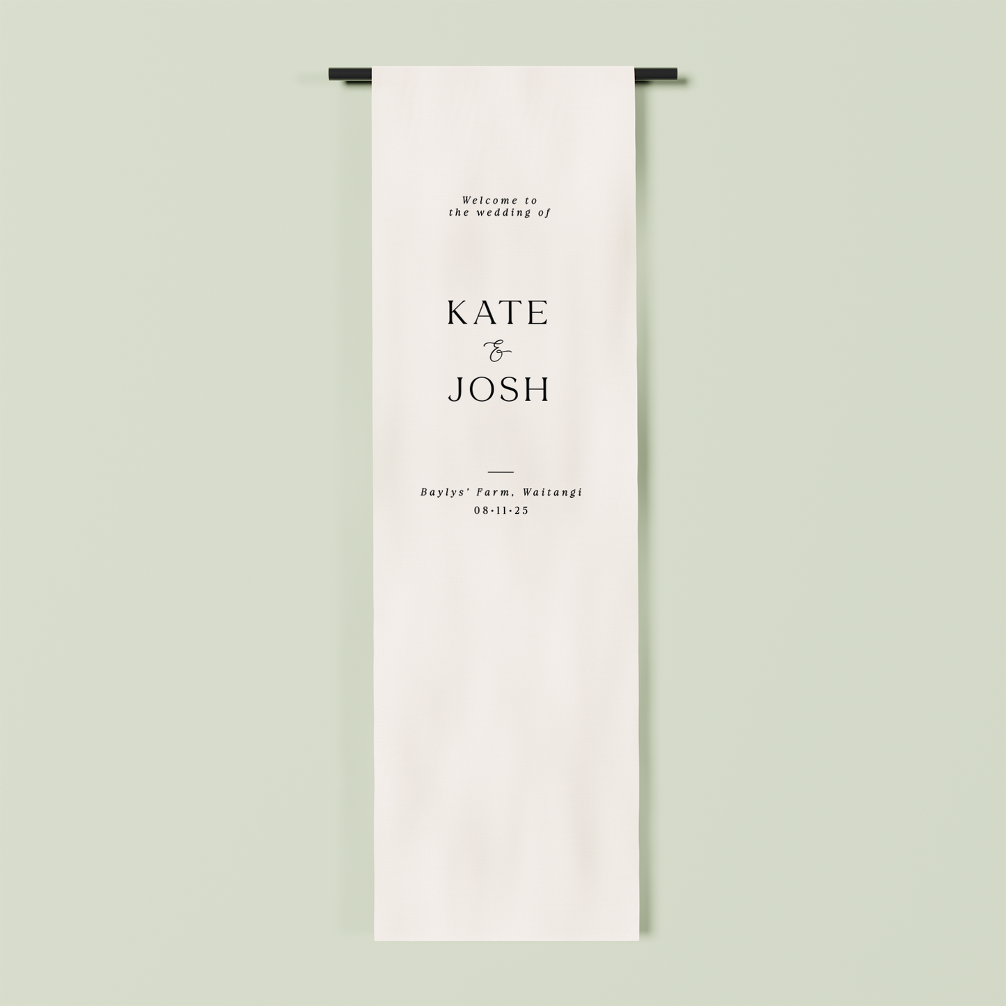 Marseille fabric welcome sign in white 2m | Saint Sauvant Auckland NZ