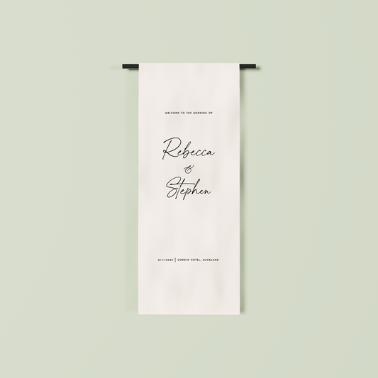 Paris fabric welcome sign in white 1.5m | Saint Sauvant Auckland NZ