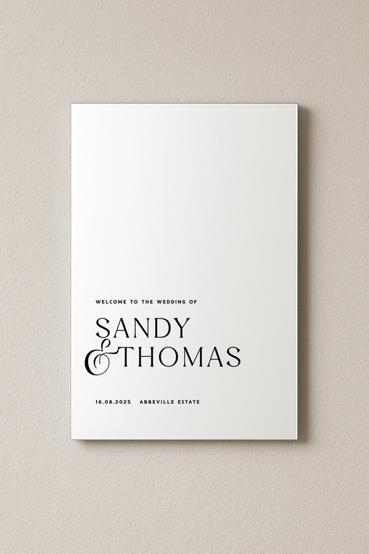 Venice acrylic welcome sign, black text on white acrylic | Saint Sauvant Auckland NZ