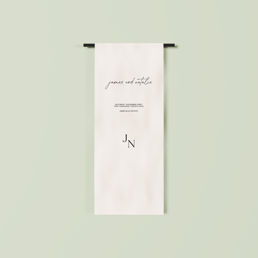 Versailles fabric welcome sign in white 1.5m | Saint Sauvant Auckland NZ