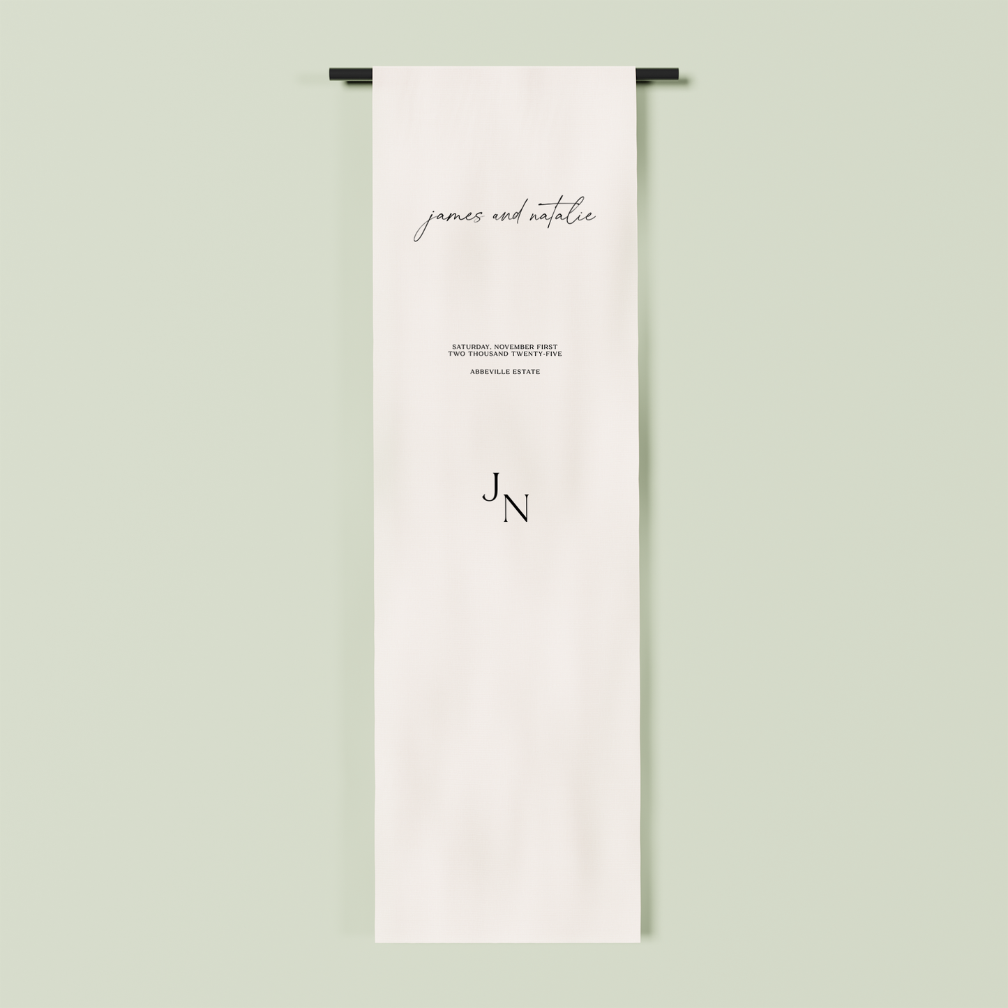 Versailles fabric welcome sign in white 2m | Saint Sauvant Auckland NZ