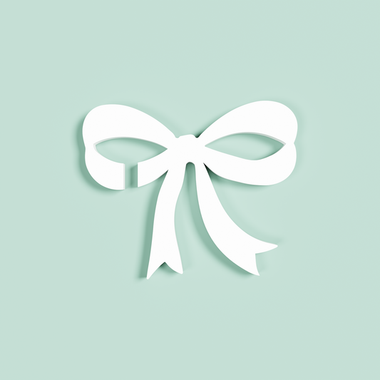 Small bow acrylic drink tag in white | Saint Sauvant Auckland NZ
