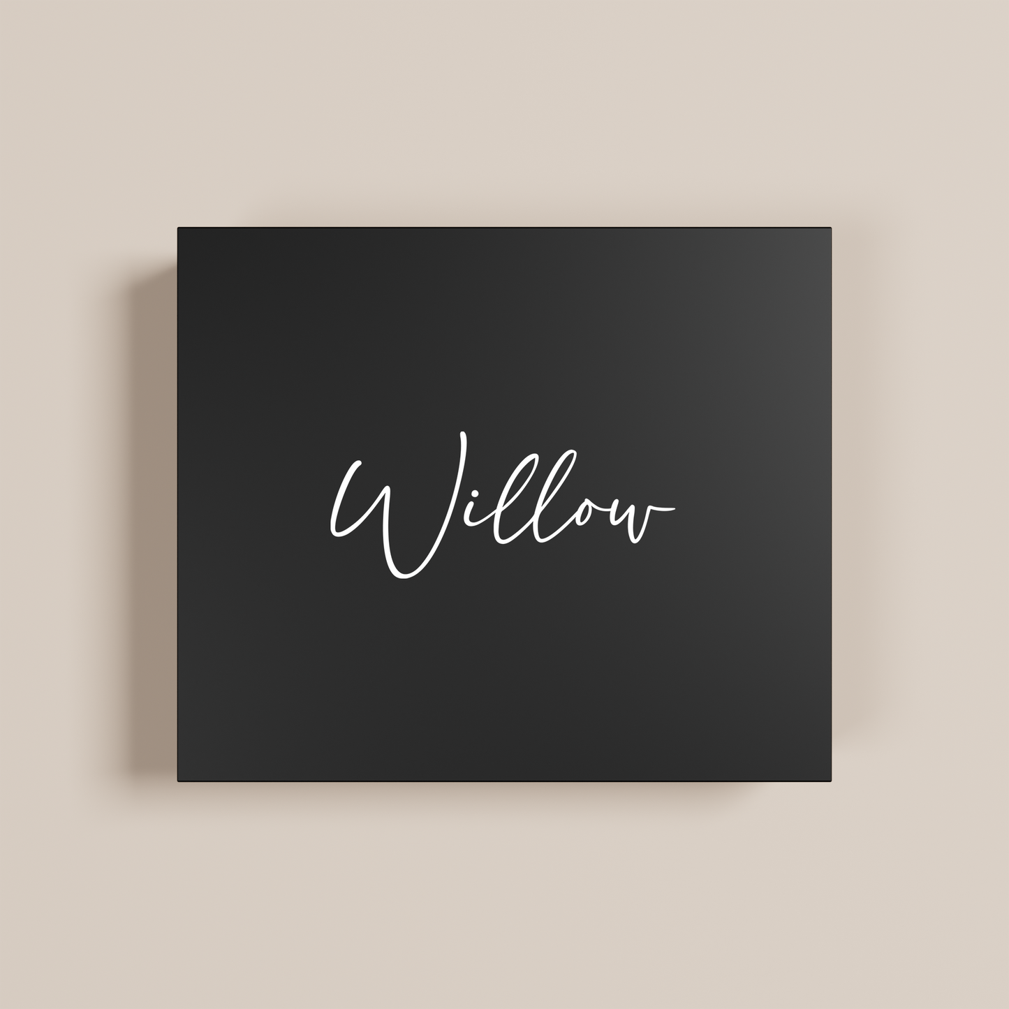 Lily personalised gift box, white text on black acrylic | Saint Sauvant Auckland NZ