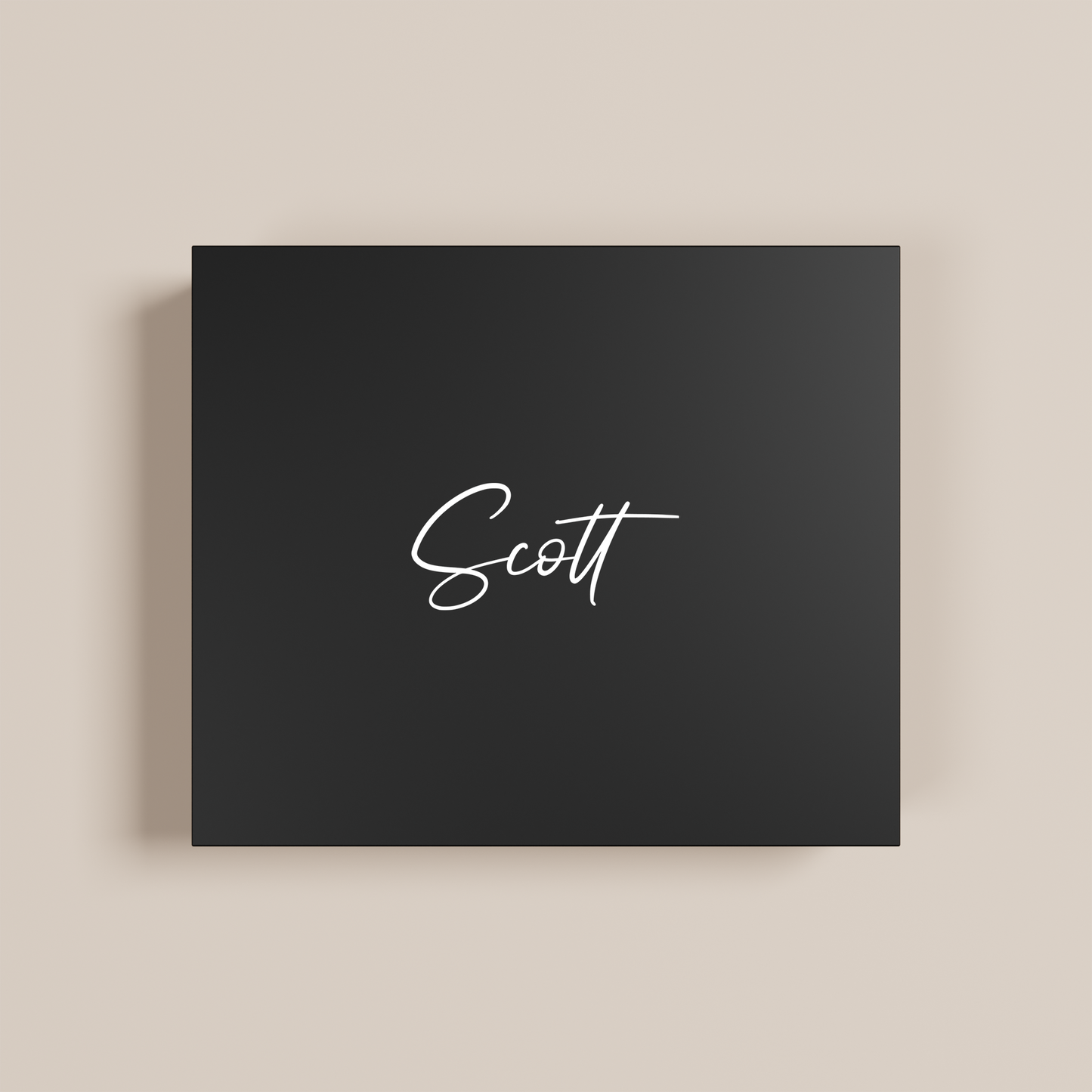 Iris personalised gift box, white text on black acrylic | Saint Sauvant Auckland NZ