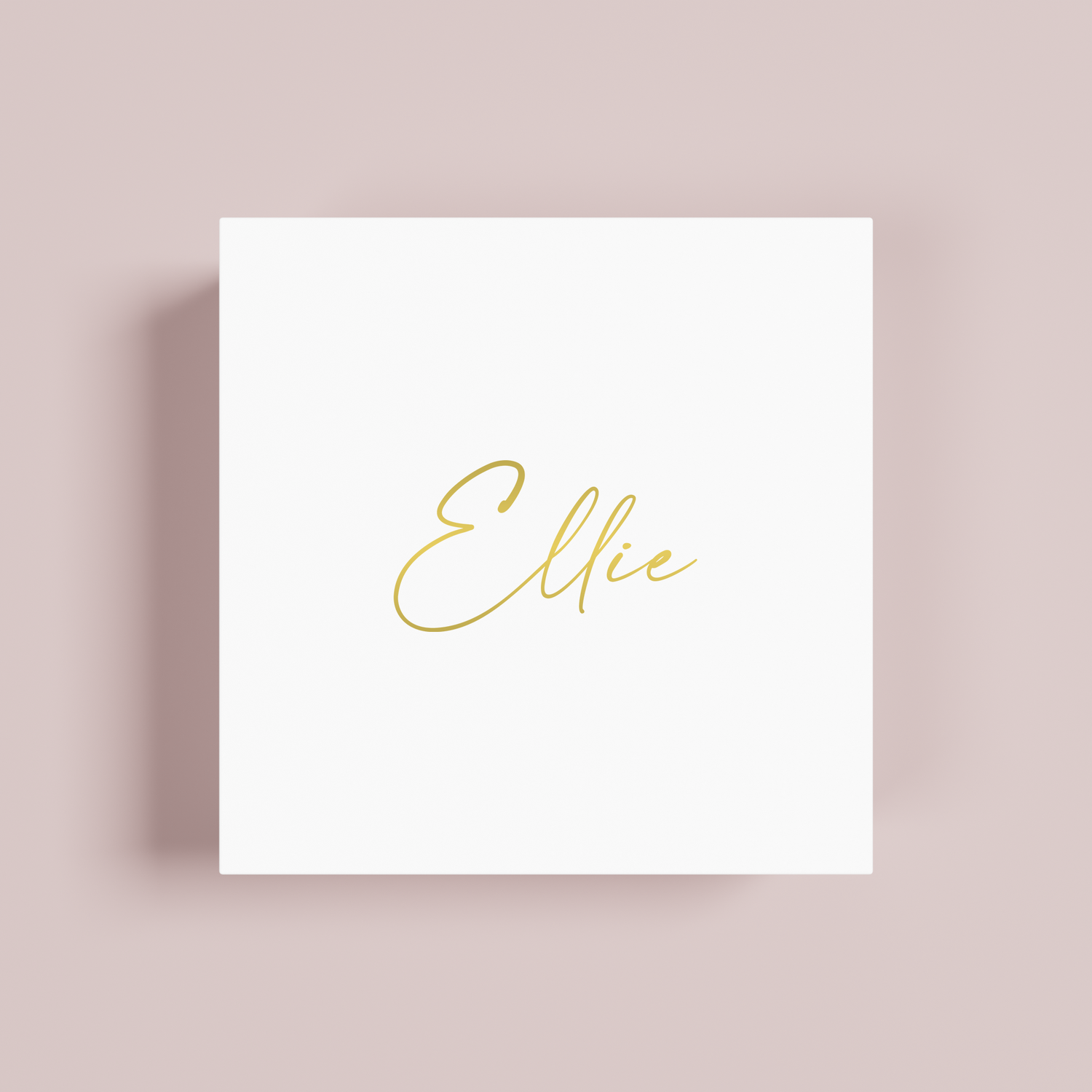 Personalised magnetic gift box in gold text on white | Saint Sauvant Auckland NZ