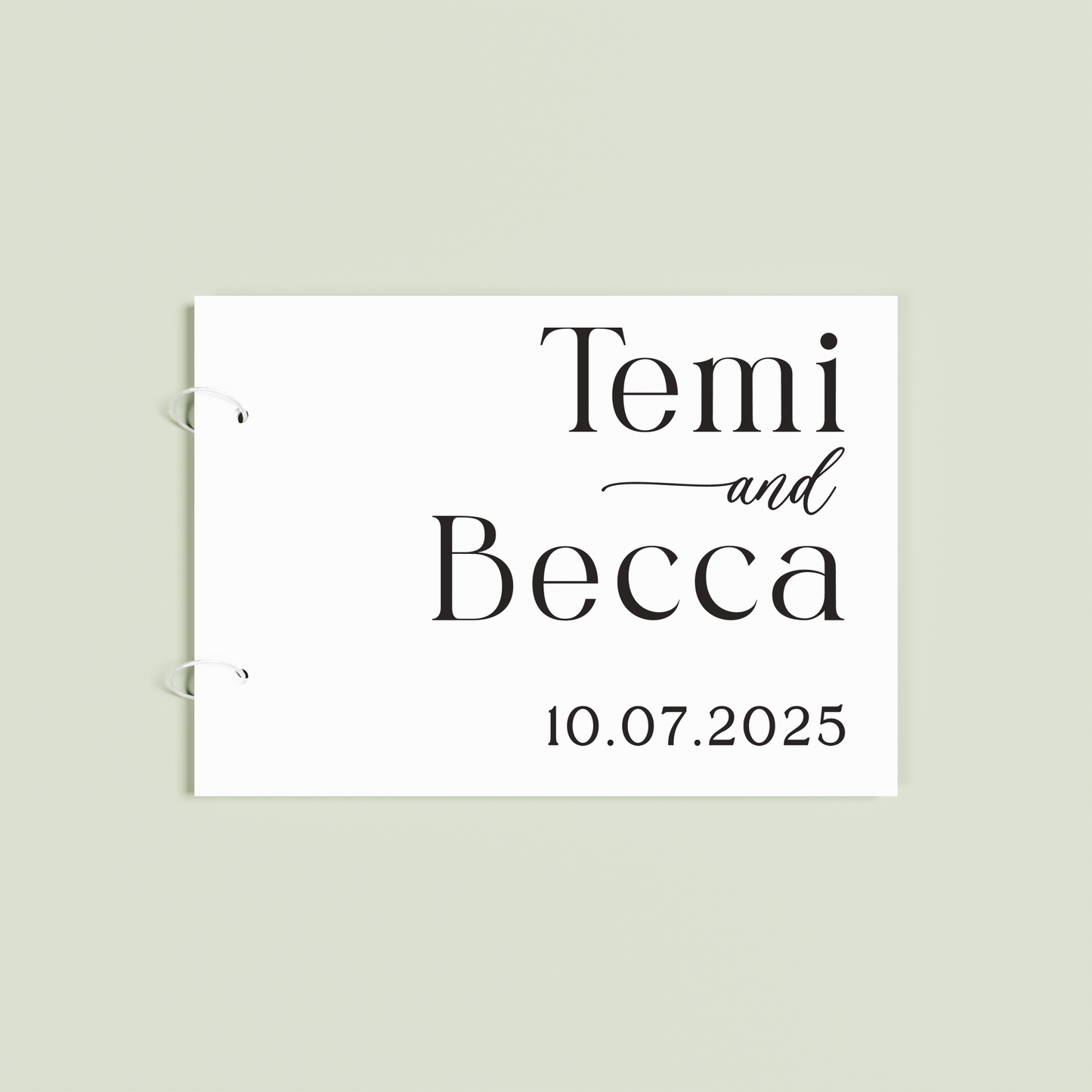 Amour personalised guest book, black text on white acrylic | Saint Sauvant Auckland NZ