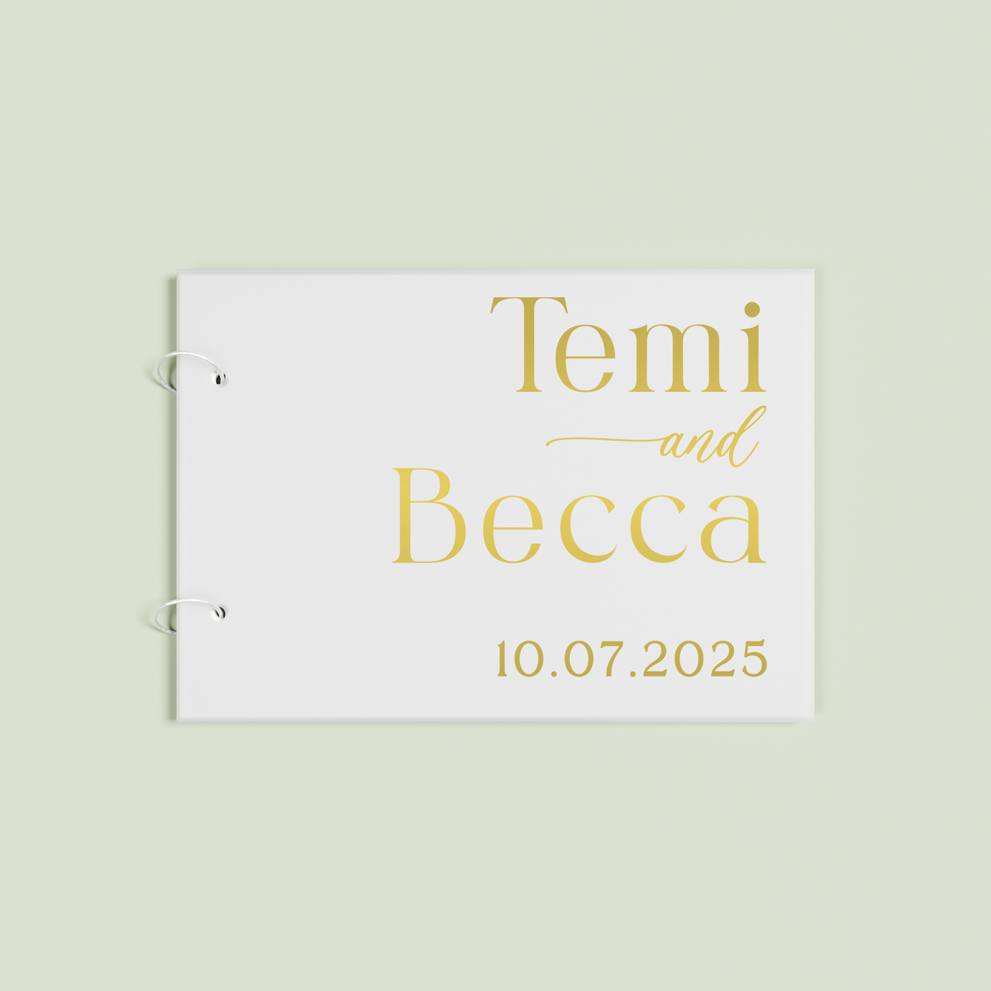 Amour personalised guest book, gold text on frosted acrylic | Saint Sauvant Auckland NZ