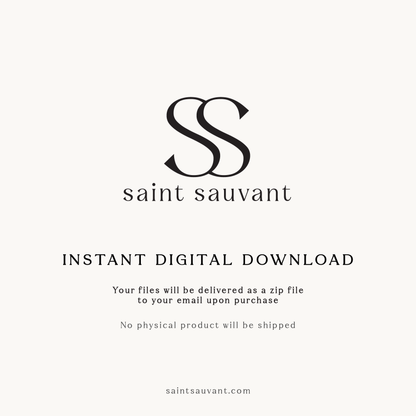 Saint Sauvant Digital Download instructional message for digital files purchased from their website