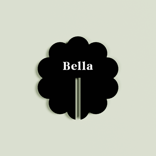 Buttercup acrylic drink tag in black | Saint Sauvant Auckland NZ