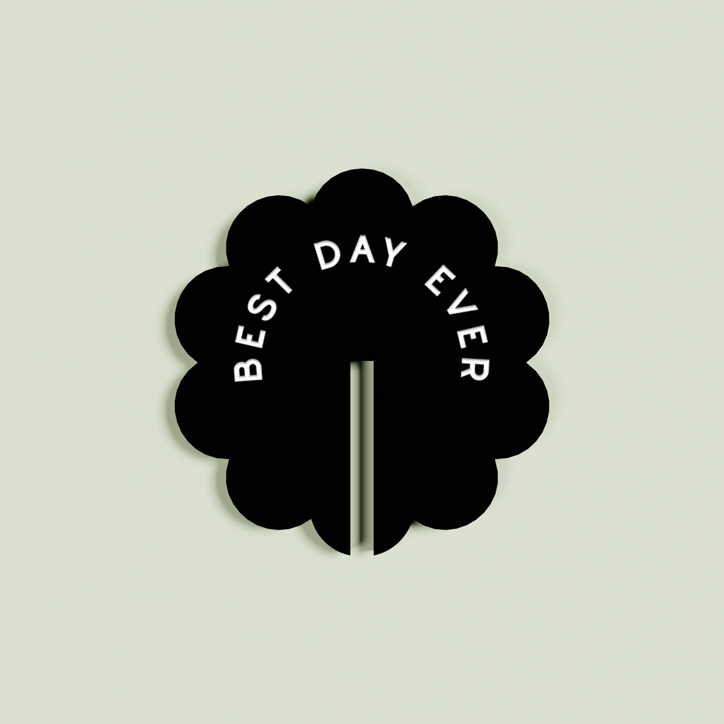 Peony acrylic drink tag in black | Saint Sauvant Auckland NZ