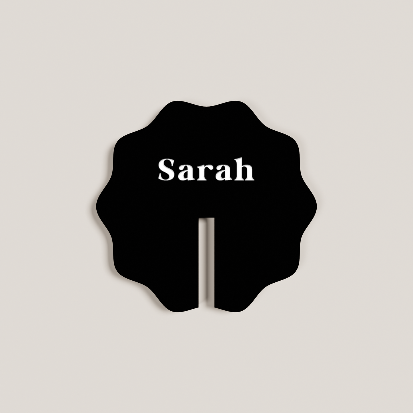 Snowdrop acrylic drink tag in black | Saint Sauvant Auckland NZ