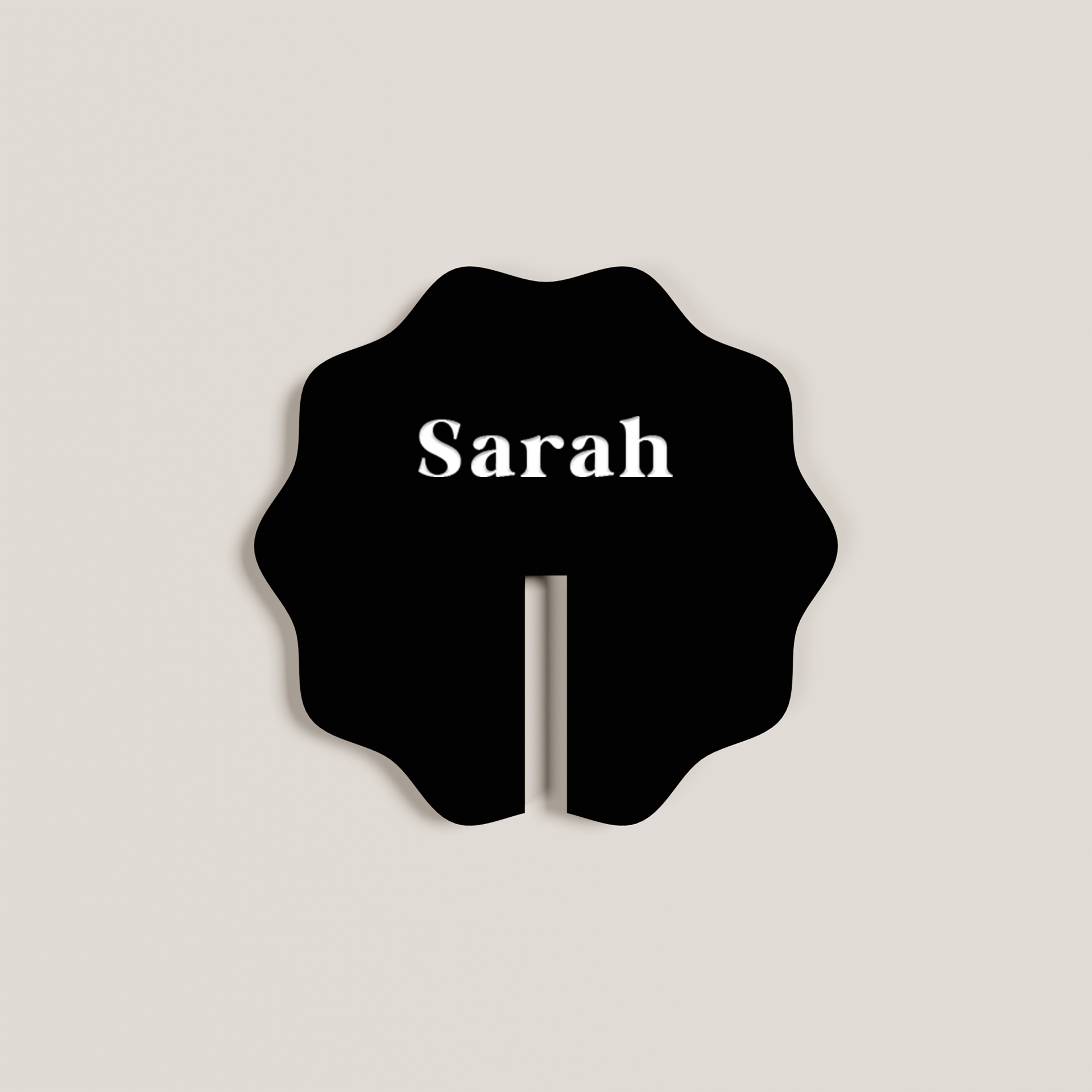 Snowdrop acrylic drink tag in black | Saint Sauvant Auckland NZ