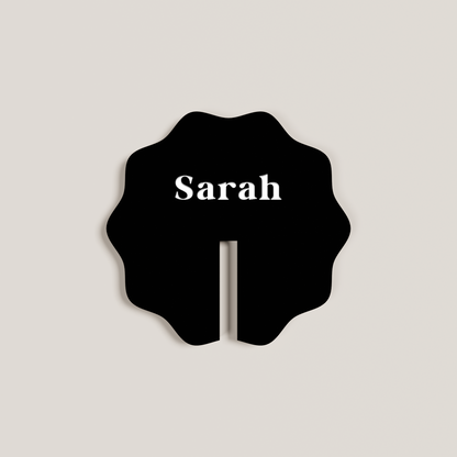 Snowdrop acrylic drink tag in black | Saint Sauvant Auckland NZ