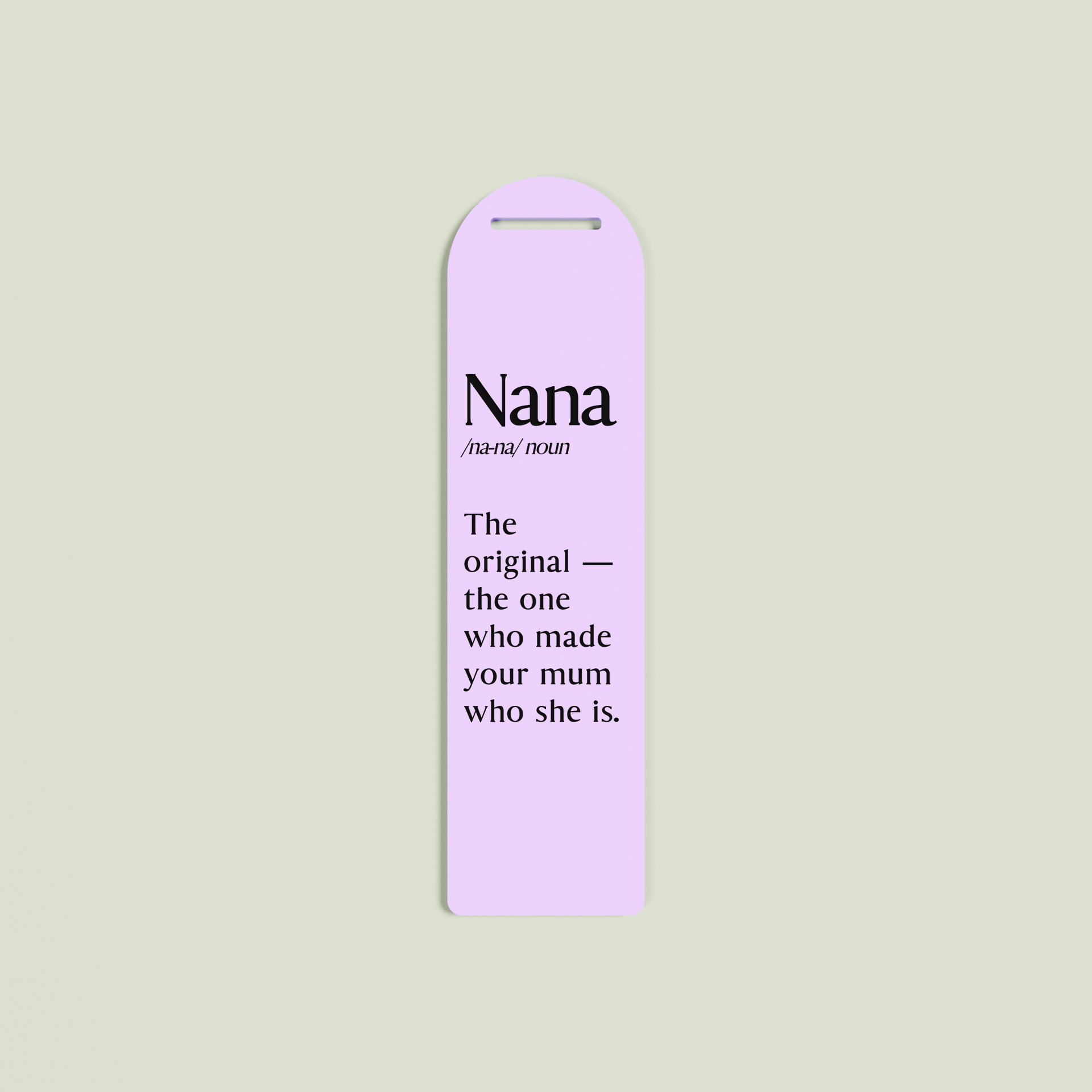 Camomilla acrylic bookmark with black text on lavender acrylic | Saint Sauvant Auckland NZ