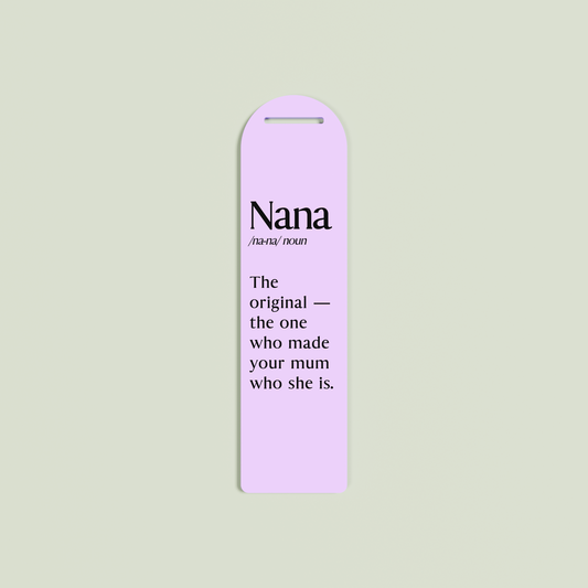 Camomilla acrylic bookmark with black text on lavender acrylic | Saint Sauvant Auckland NZ