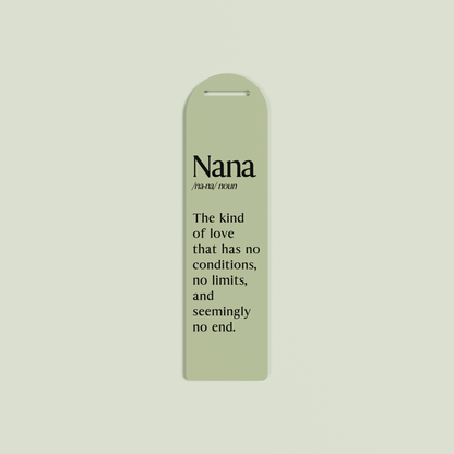 Rosmarino acrylic bookmark with black text on olive acrylic | Saint Sauvant Auckland NZ