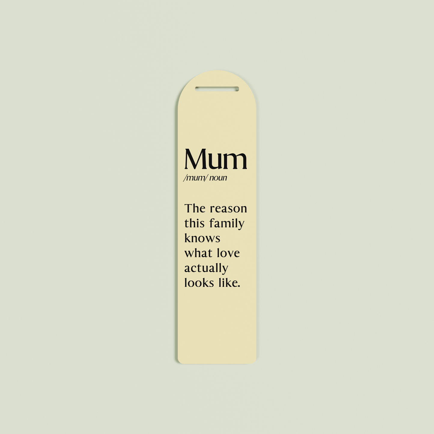 Maggiorana acrylic bookmark with black text on peach acrylic | Saint Sauvant Auckland NZ