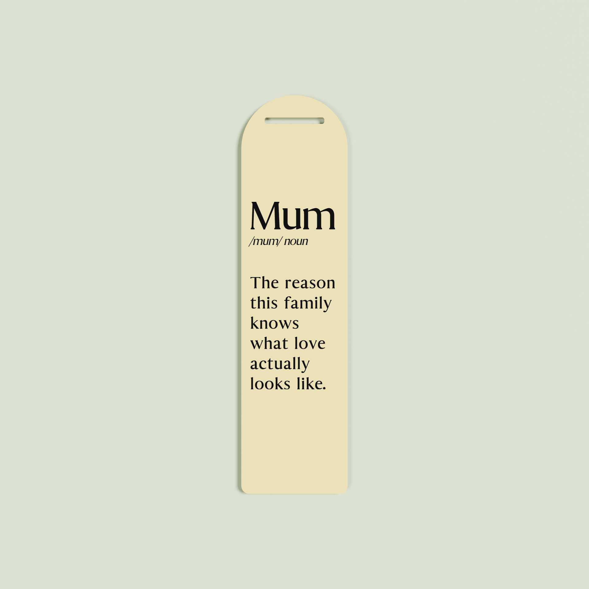 Maggiorana acrylic bookmark with black text on peach acrylic | Saint Sauvant Auckland NZ