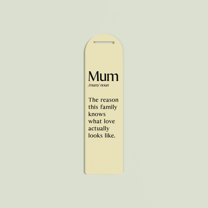 Maggiorana acrylic bookmark with black text on peach acrylic | Saint Sauvant Auckland NZ