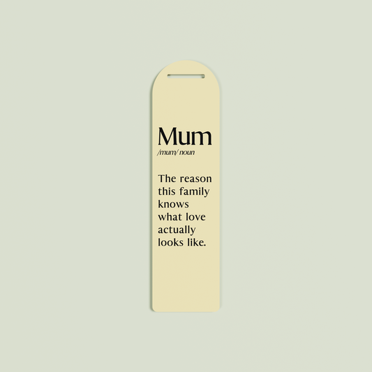 Maggiorana acrylic bookmark with black text on peach acrylic | Saint Sauvant Auckland NZ