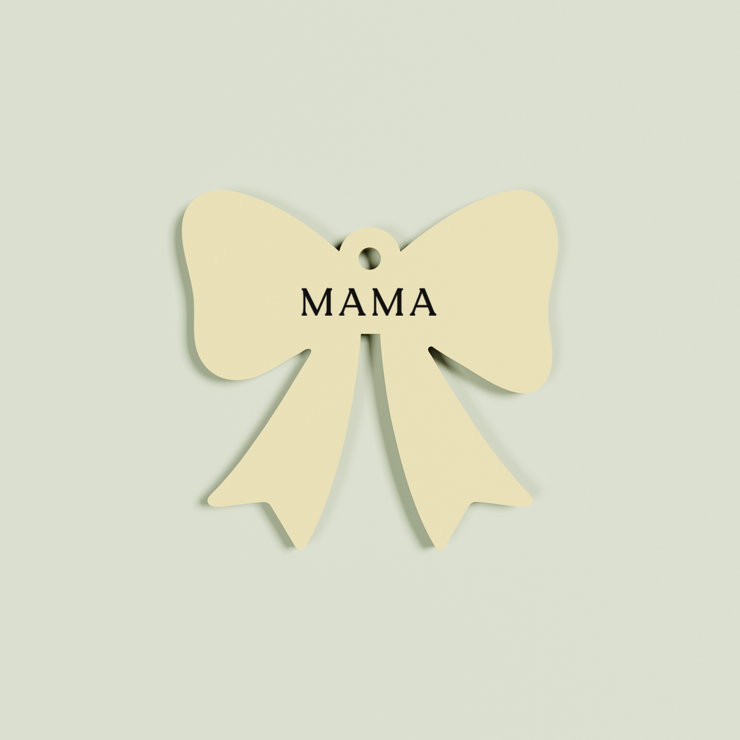 Venato acrylic bow keyring with black 'mama' text on peach acrylic | Saint Sauvant Auckland NZ