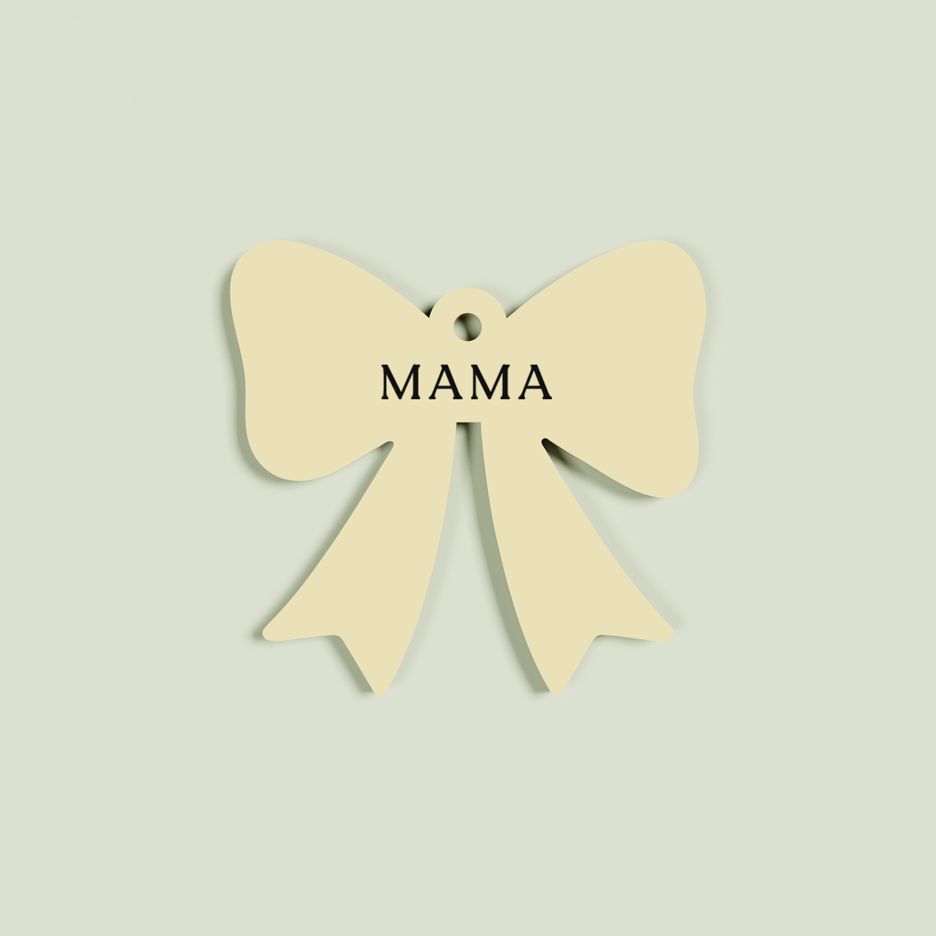 Venato acrylic bow keyring with black 'mama' text on peach acrylic | Saint Sauvant Auckland NZ