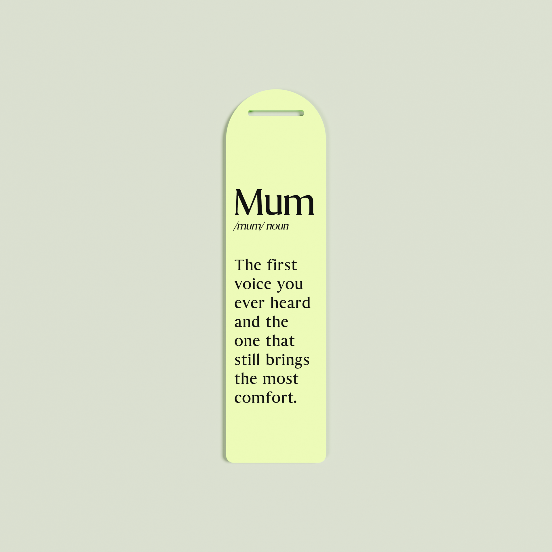 Alloro acrylic bookmark with black text on pineapple acrylic | Saint Sauvant Auckland NZ