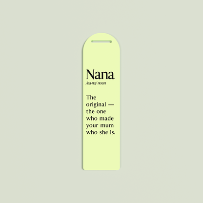 Camomilla acrylic bookmark with black text on pineapple acrylic | Saint Sauvant Auckland NZ