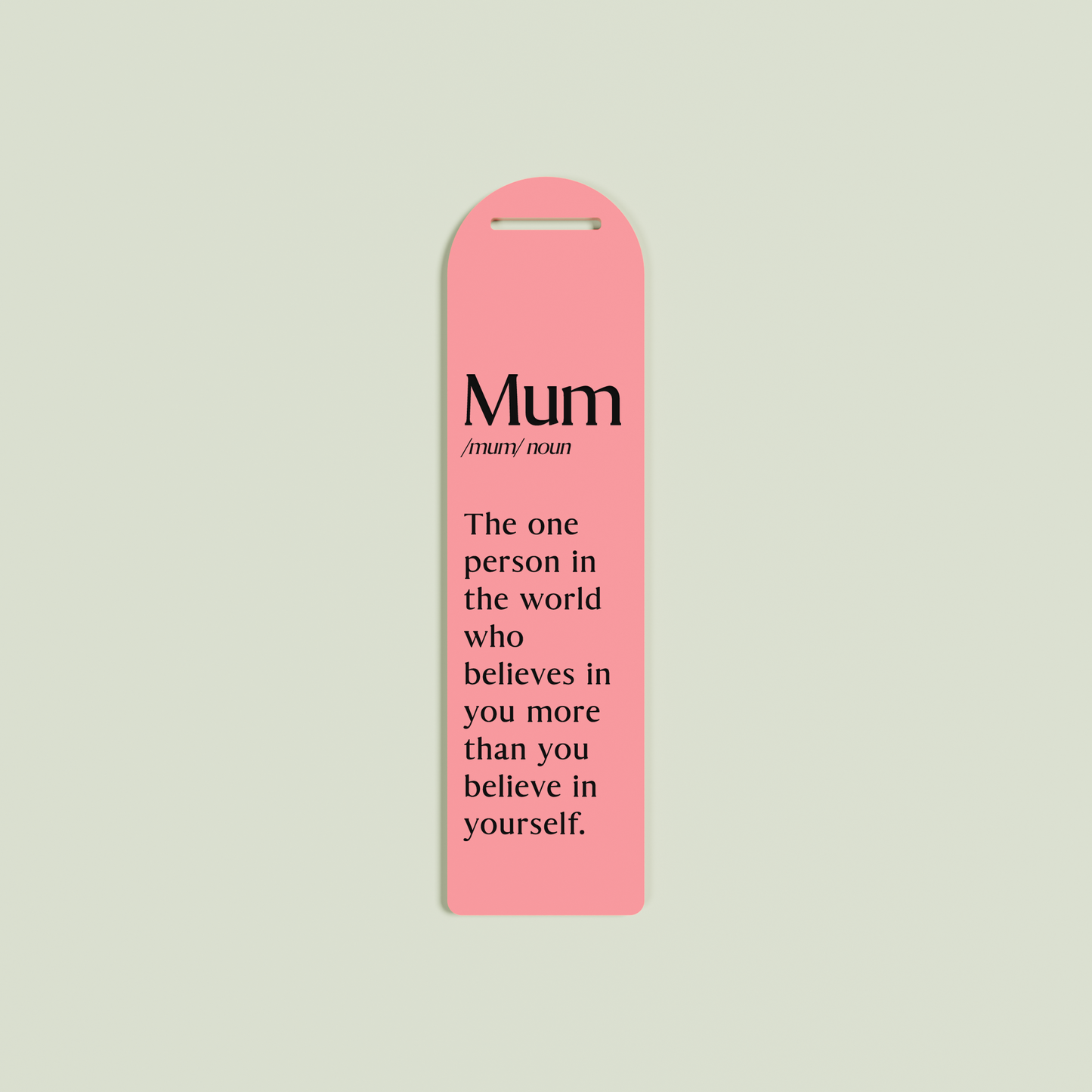 Tilleul acrylic bookmark with black text on watermelon acrylic | Saint Sauvant Auckland NZ