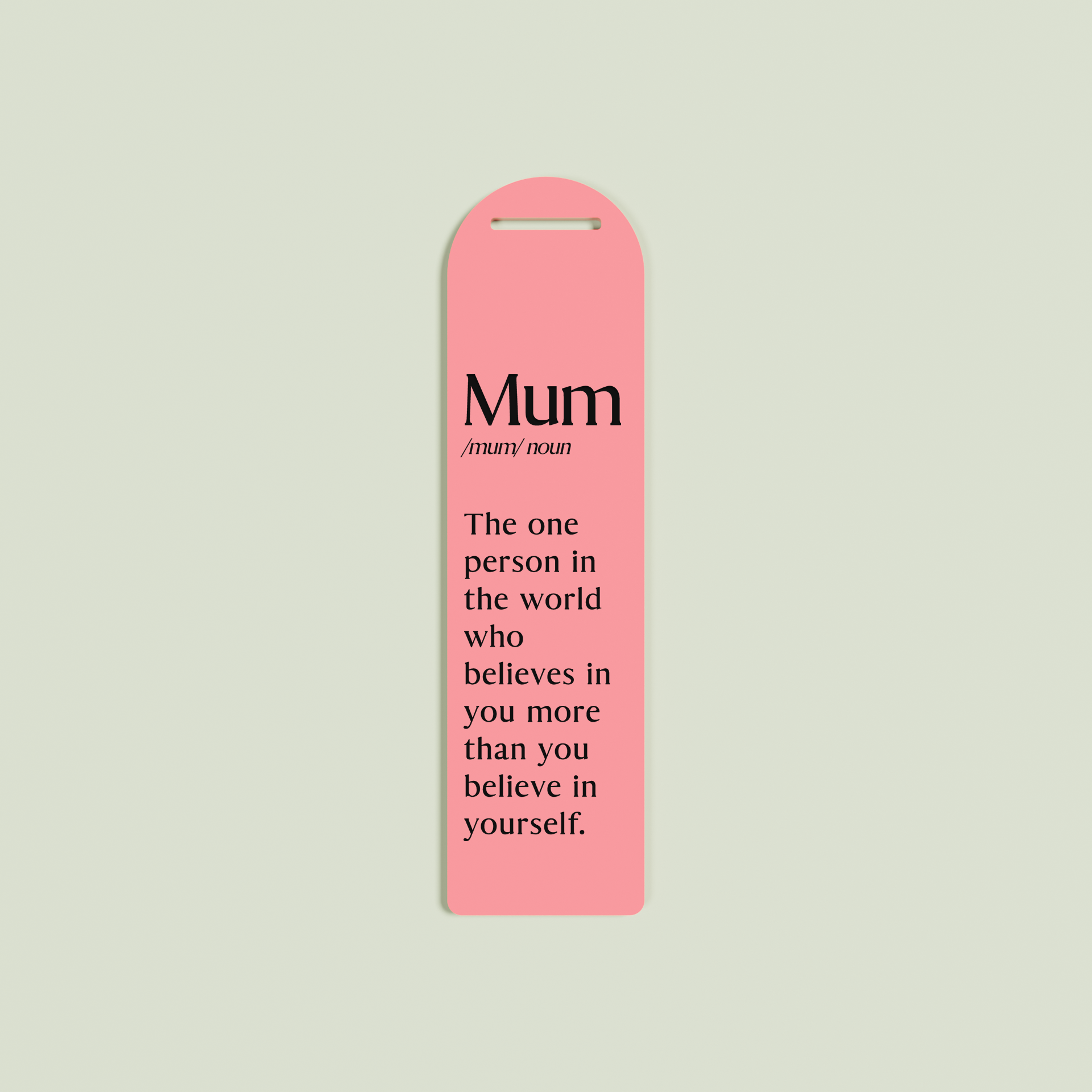 Tilleul acrylic bookmark with black text on watermelon acrylic | Saint Sauvant Auckland NZ