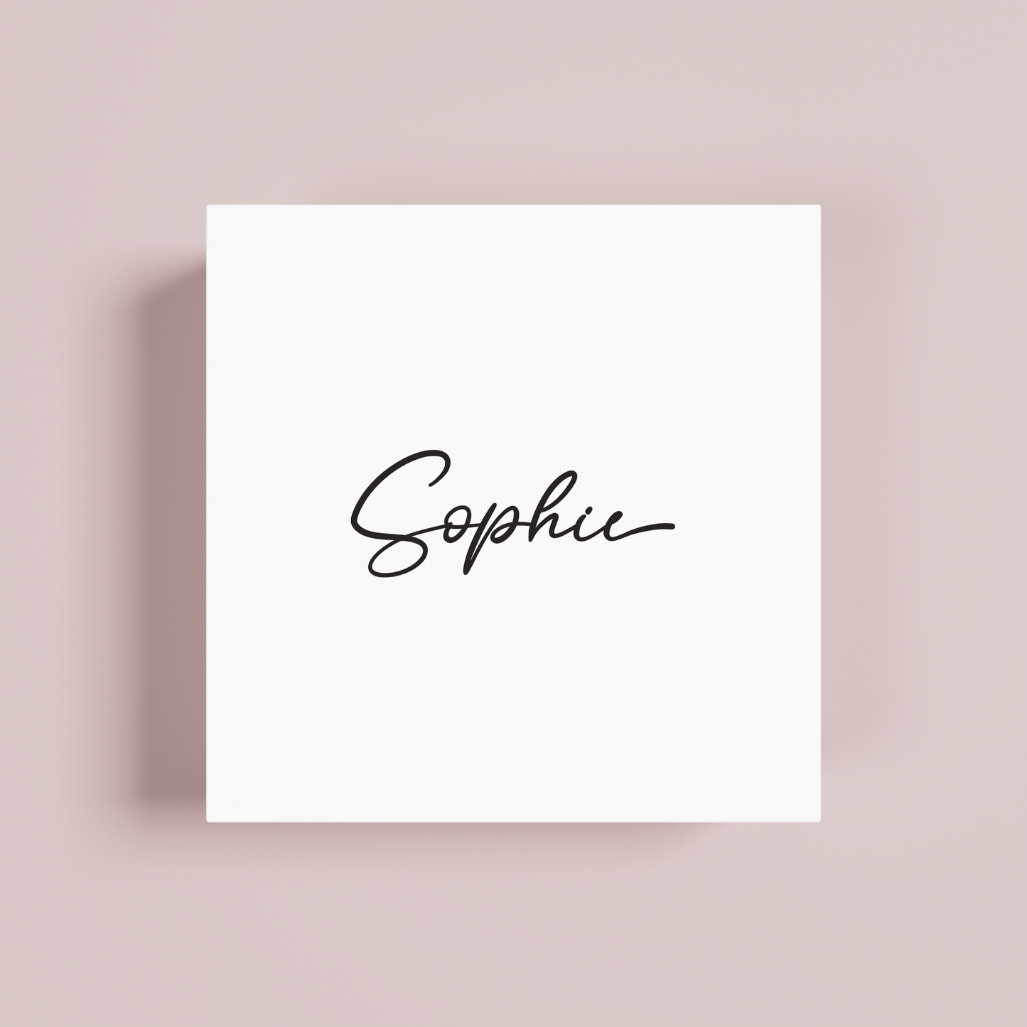 Petal personalised gift box, black text on white acrylic | Saint Sauvant Auckland NZ