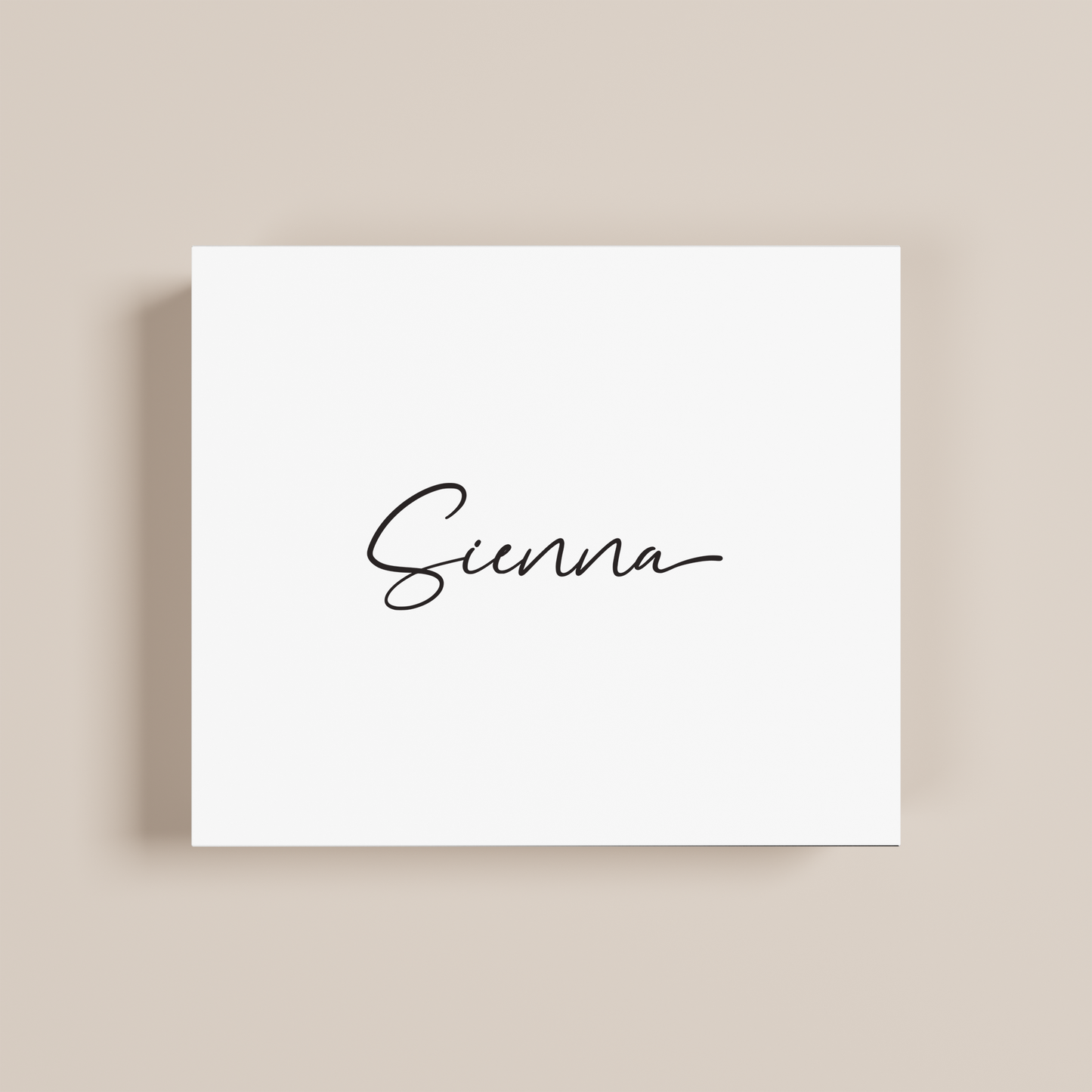 Iris personalised gift box, black text on white acrylic | Saint Sauvant Auckland NZ