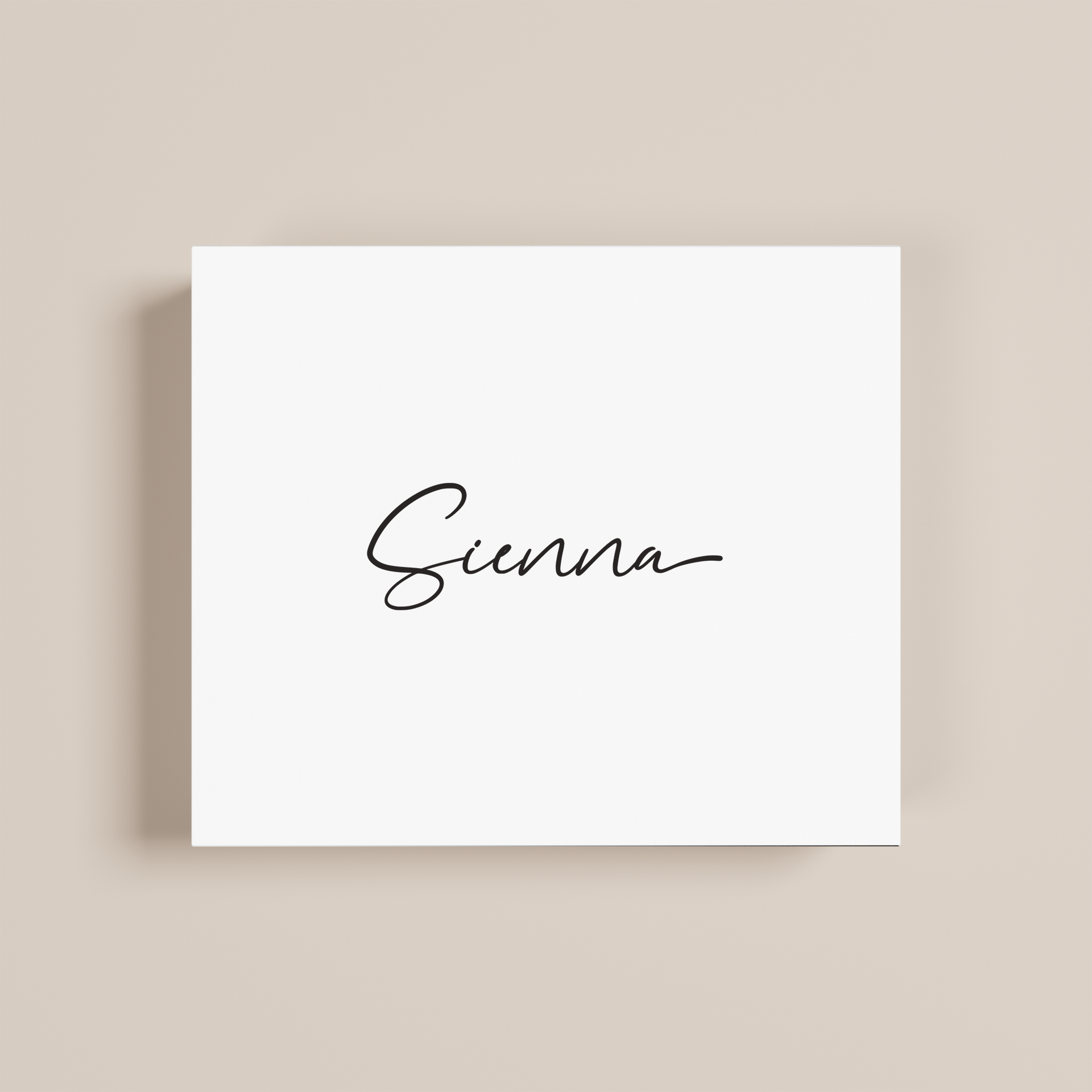 Iris personalised gift box, black text on white acrylic | Saint Sauvant Auckland NZ