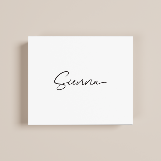 Iris personalised gift box, black text on white acrylic | Saint Sauvant Auckland NZ