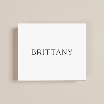 Peony personalised gift box, black text on white acrylic | Saint Sauvant Auckland NZ