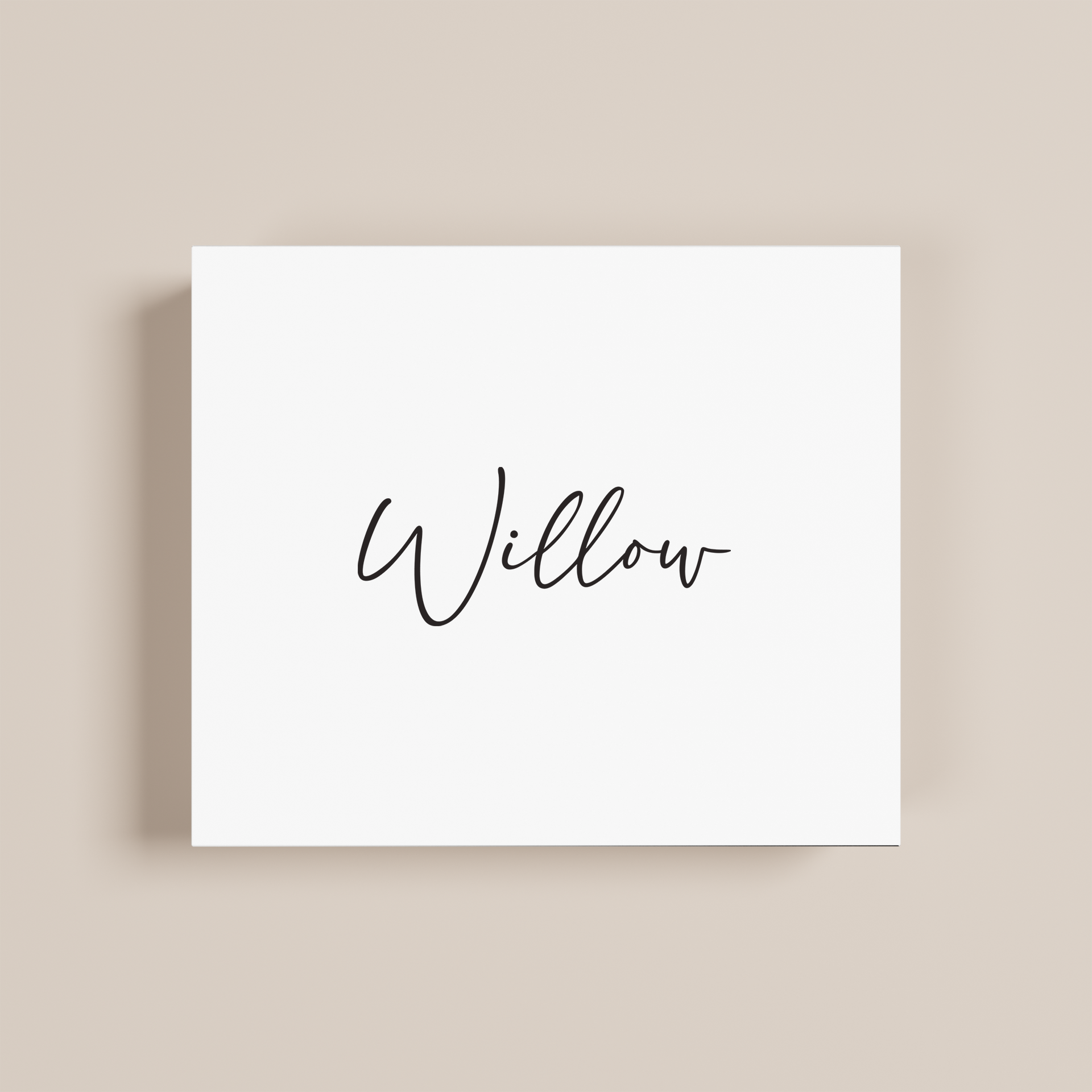 Lily personalised gift box, black text on white acrylic | Saint Sauvant Auckland NZ