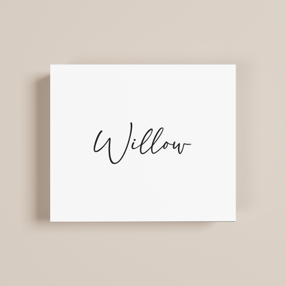 Lily personalised gift box, black text on white acrylic | Saint Sauvant Auckland NZ