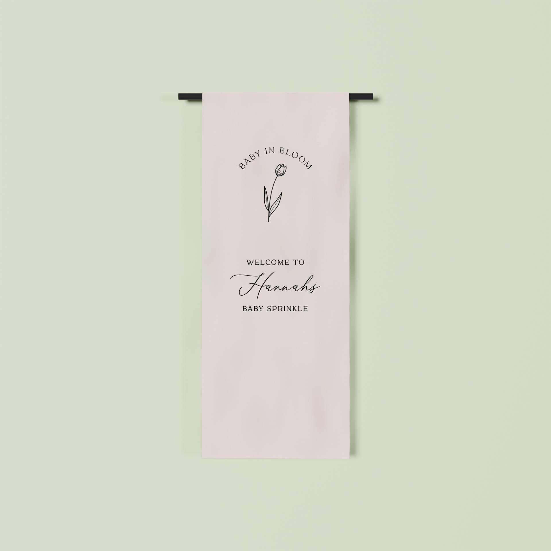 Bordeaux fabric welcome sign in oat 1.5m | Saint Sauvant Auckland NZ
