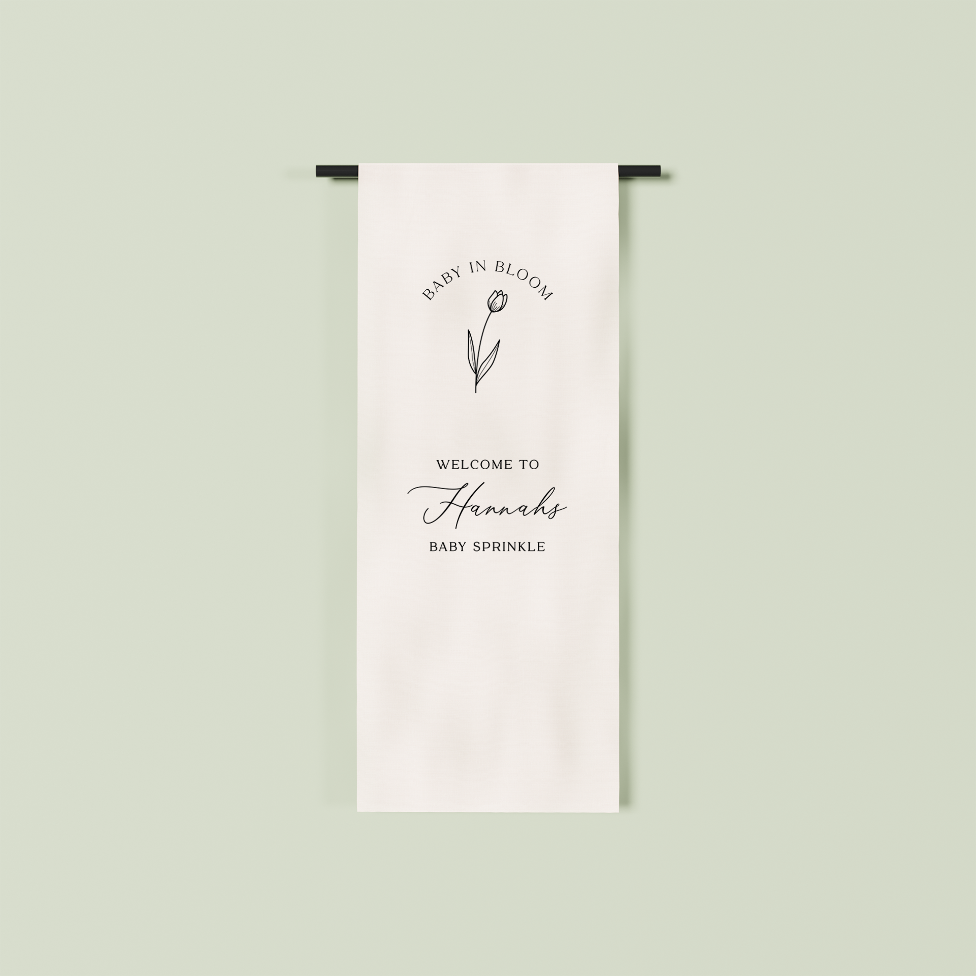 Bordeaux fabric welcome sign in white 1.5m | Saint Sauvant Auckland NZ
