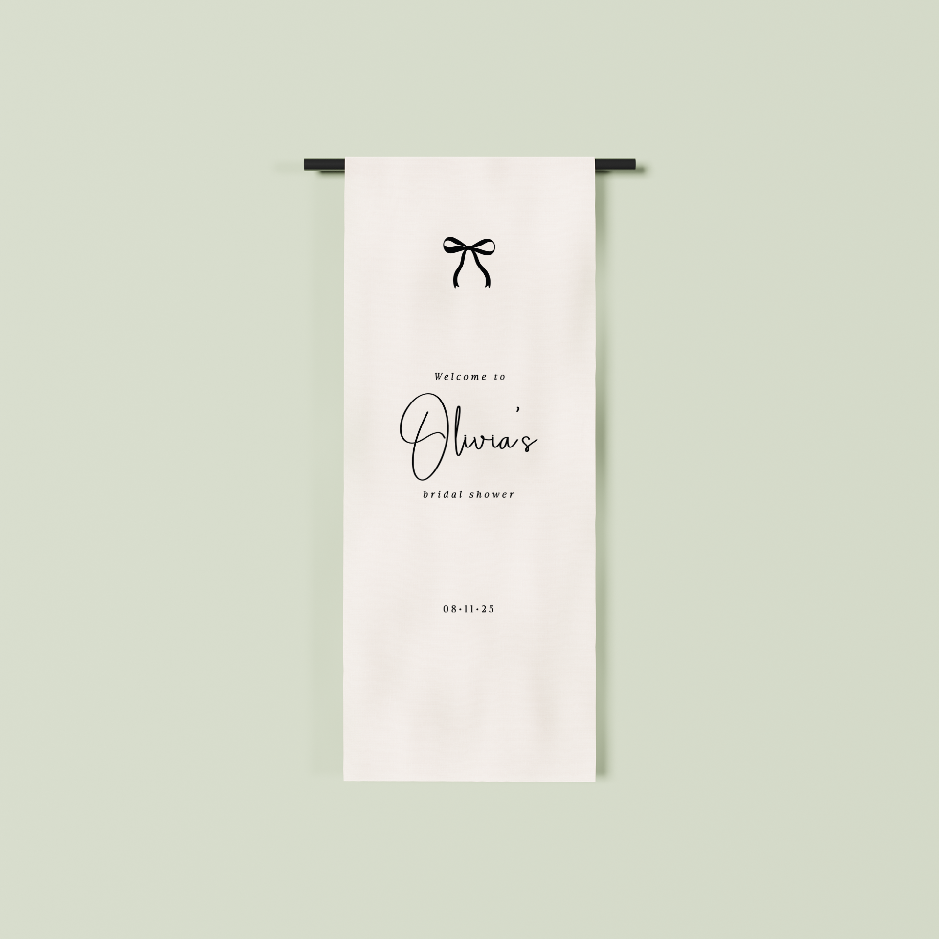Chantilly fabric welcome sign in white 1.5m | Saint Sauvant Auckland NZ