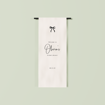 Chantilly fabric welcome sign in white 1.5m | Saint Sauvant Auckland NZ