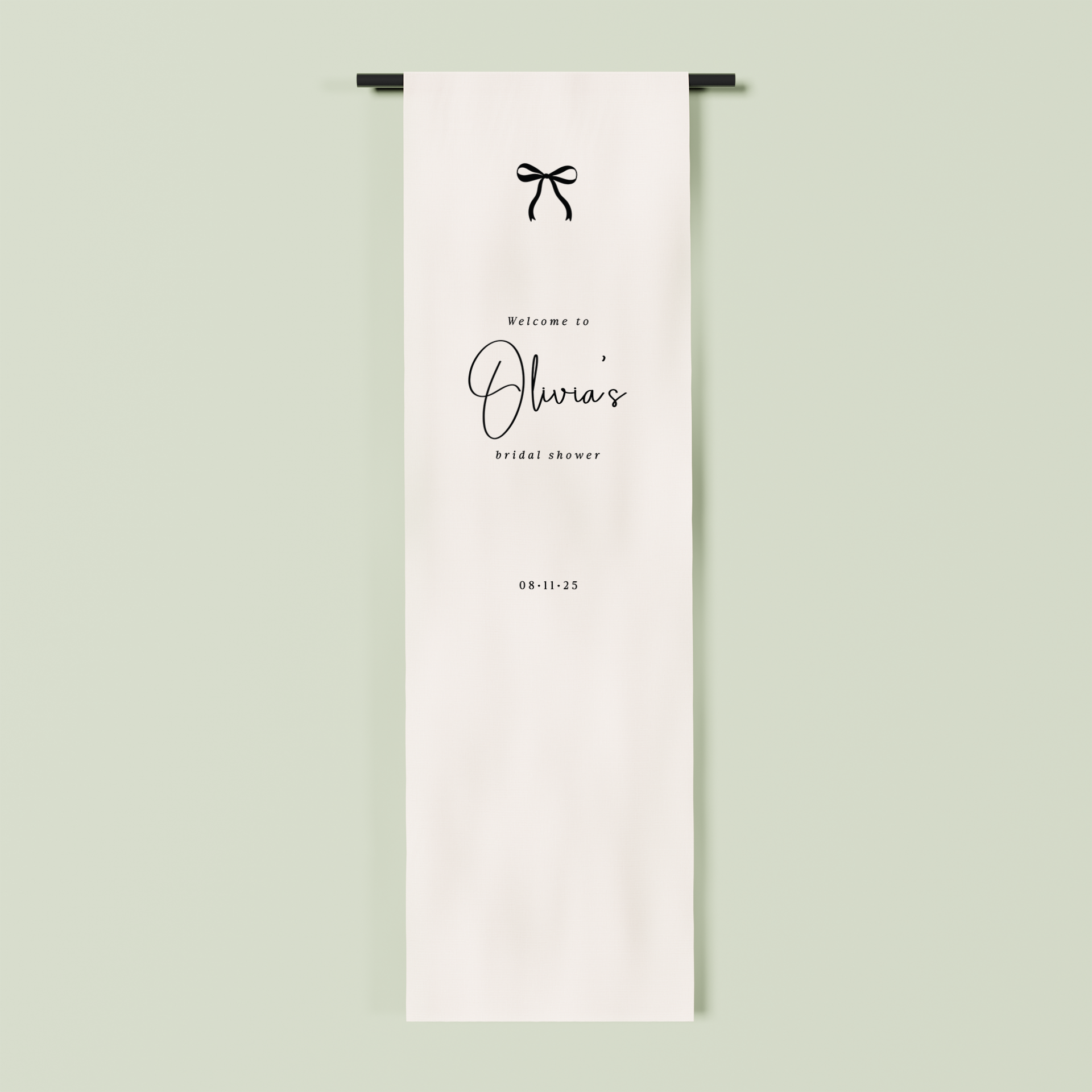Chantilly fabric welcome sign in white 2m | Saint Sauvant Auckland NZ