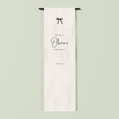 Chantilly fabric welcome sign in white 2m | Saint Sauvant Auckland NZ