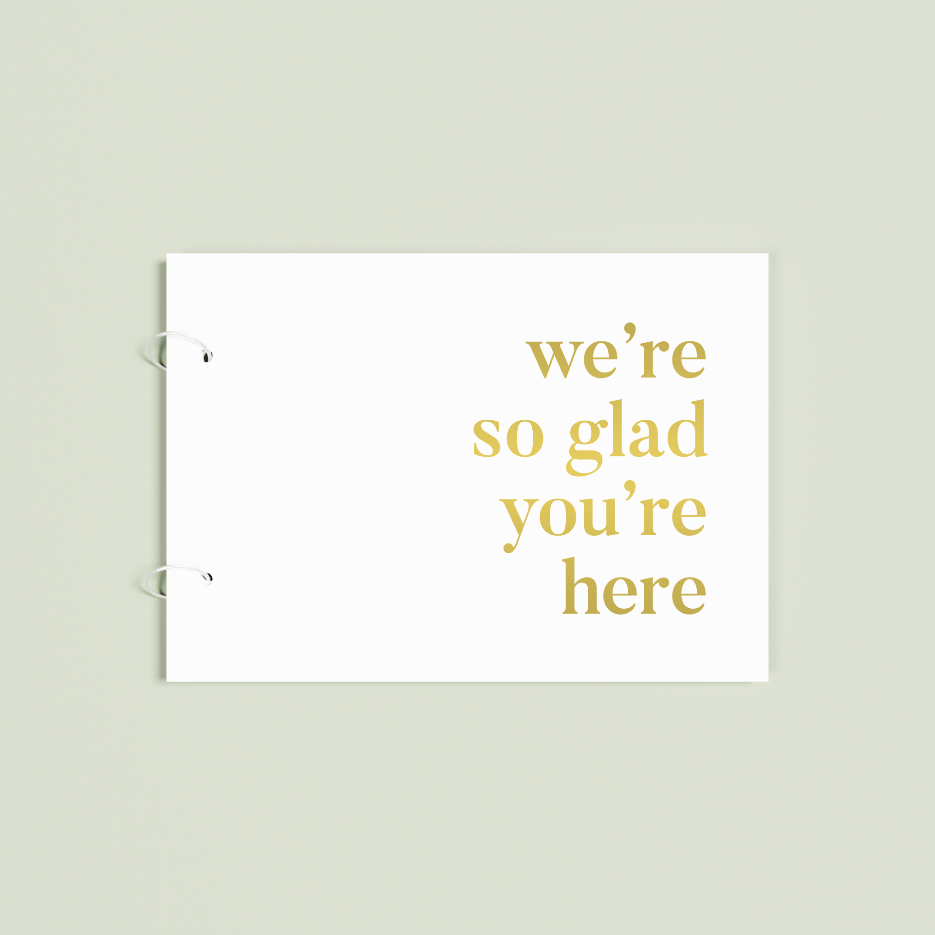 Cherie personalised guest book, gold text on white acrylic | Saint Sauvant Auckland NZ